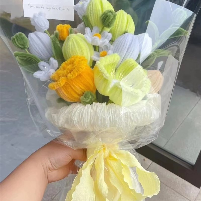 极速母亲节礼物扭扭棒花束手工diDy材料包自制成品郁金香玫瑰花仿