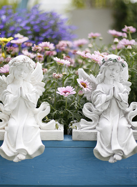 极速花园天使摆件欧式复古田w园艺杂货挂件装饰品户外庭院阳台创