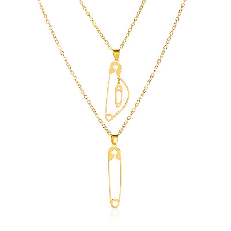 极速fashion pin pendant necklace simple Couple Sornament cho
