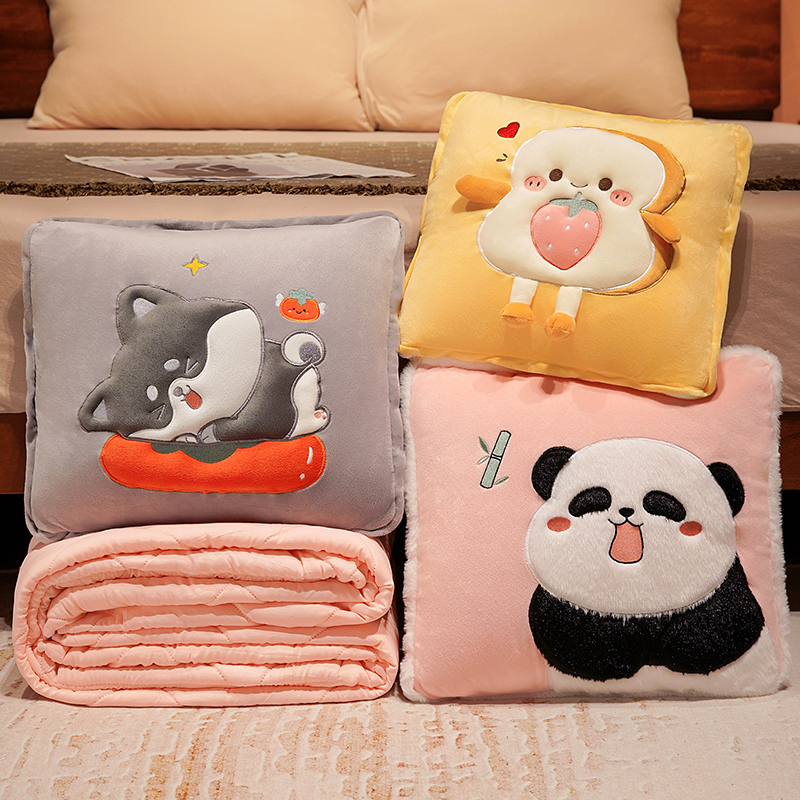 极速冬季抱枕被子两用加厚加绒办公室午睡枕头毯子二合Z一车载折