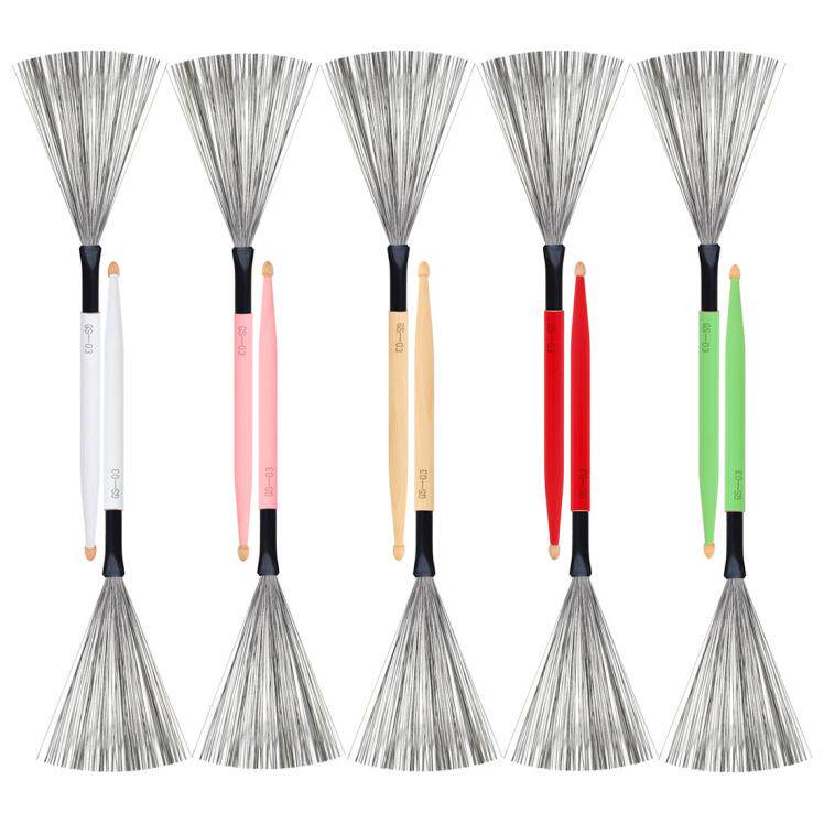 极速打击乐器配件碳钢+枫木x鼓棒双头架子鼓鼓刷双用型专业爵士鼓