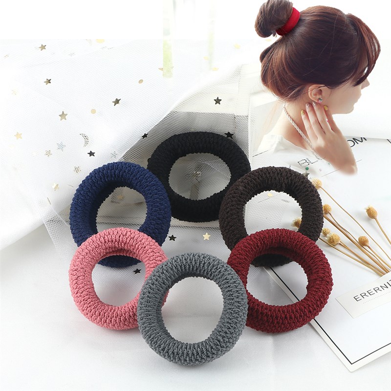 极速6Pcs/Lot Solid Color Basic BRubber Bands Simple High Ela