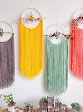 极速inas北欧手工编织染色挂毯瑜伽禅意才女流苏挂饰民宿酒店软装