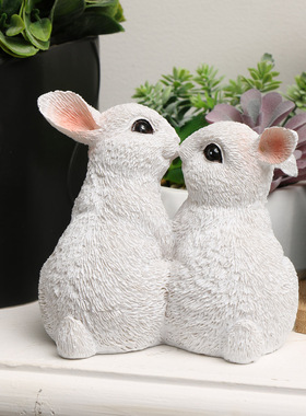 极速可爱小兔子摆件家居饰品 阳台庭院花盆盆栽T仿真动物装饰品