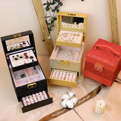 极速European necklacpe ring earring jewelry box gift earring