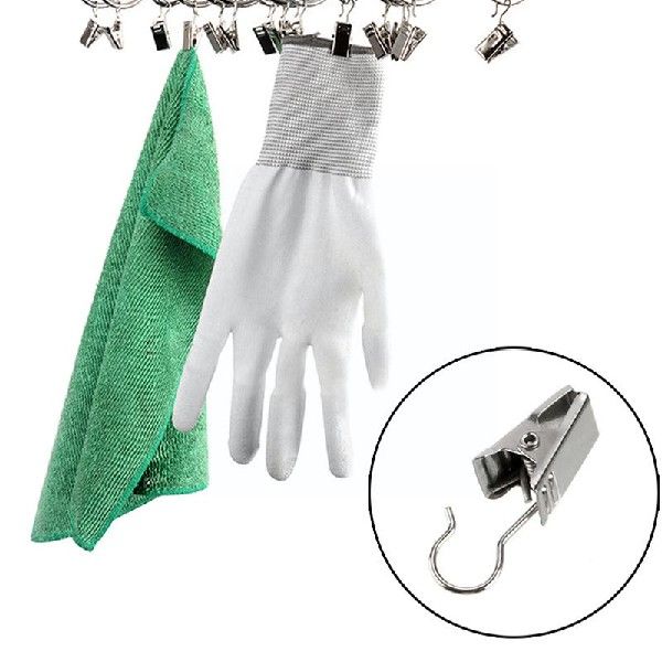 极速10Pcs Curtain Clips Rings HookE Sturdy Durable Window Ho