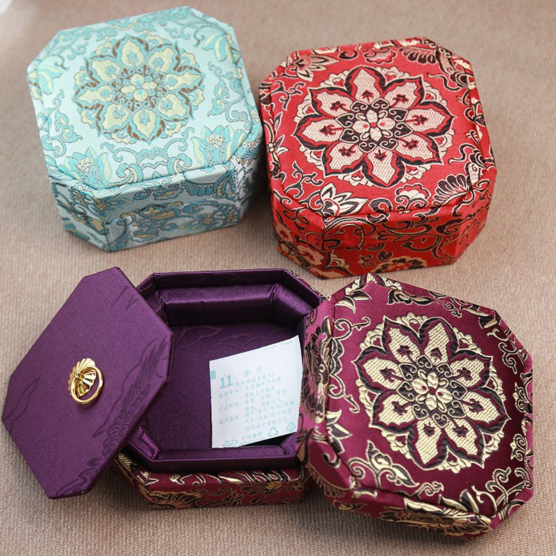 极速织锦缎八角天地m盖首饰盒手镯珠宝手串手链收纳盒翡翠玉器包