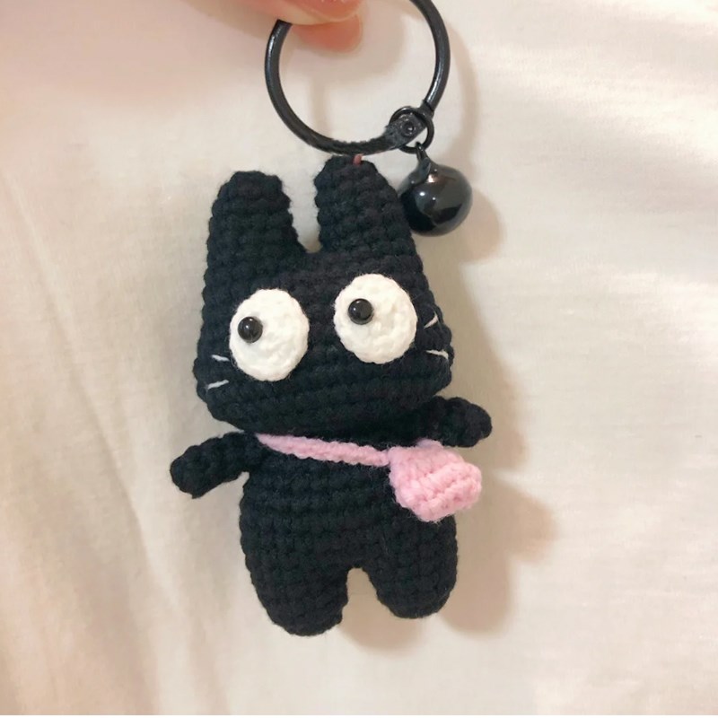 极速diy钩针i黑猫挂件毛线手工编织材料包小猫包挂钥匙扣自制玩偶