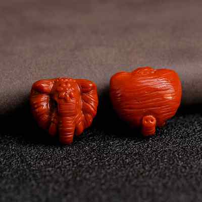 极速天然原e矿南红玛瑙雕刻象神满肉菩提文玩佛珠手串手錬配饰