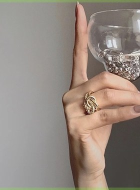 极速metal hollow wide version retro personMality open ring w