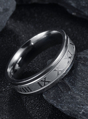 极速Vintage Roman Numberss Ring Temperament FashTion 6mm Wid