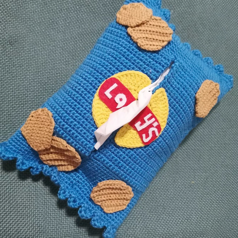 极速乐事纸巾盒编织diy材料包解闷手工毛线钩针U抽纸盒可爱搞怪礼