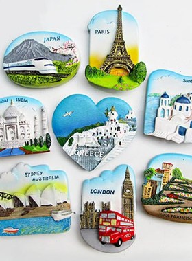 极速Resin 3D Fridge Magnet San FranciHsco London Paris Japan