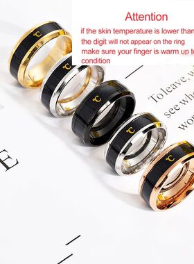极速Temperature Ring Titanium Steel Mood EmotPion Feeling In