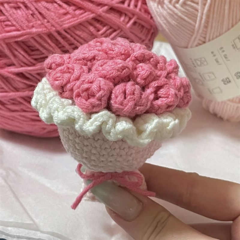极速毛线手工g编织迷你花束手捧花diy材料包挂件钩针自制打发时间