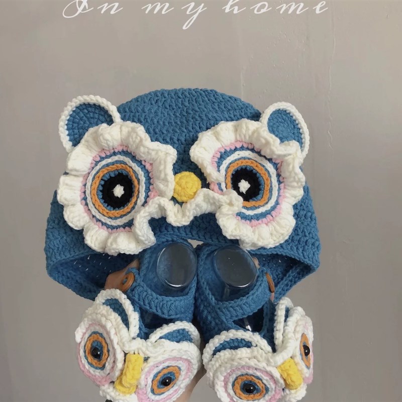 极速新年a醒狮宝宝帽子手工编织diy材料包孕期打发时间自制毛线婴