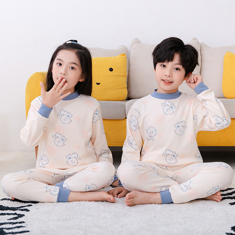儿童保暖内衣套装加绒加厚秋衣秋裤男童家居服女童冬季打底衫睡衣