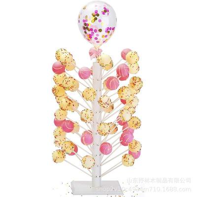 跨境木质棒棒糖架实木收纳展示架装饰桌面木制糖葫芦架白色置物架