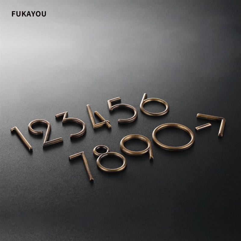 球面做旧铜字三维立体金属字纯铜数r字民宿酒店门牌号房间号家用