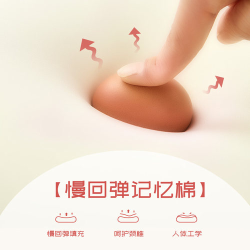 猫肚皮枕头护颈椎枕芯记r忆棉午睡枕侧睡学生低枕家用午休枕心助