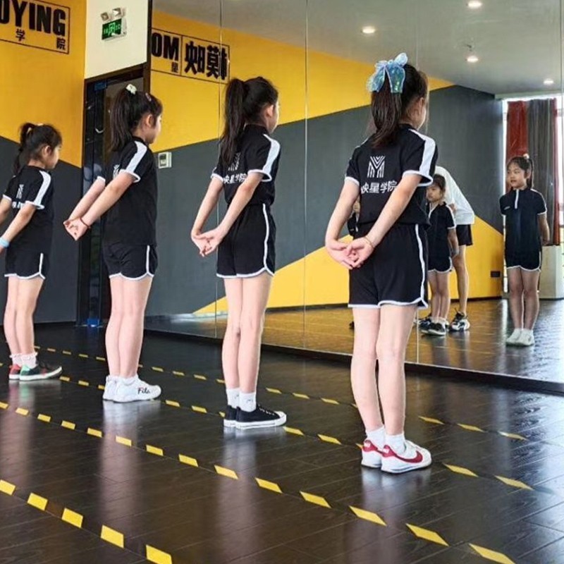 儿童模特训练服装男女童模形体礼仪练功J服少儿t台走秀服黑色套装