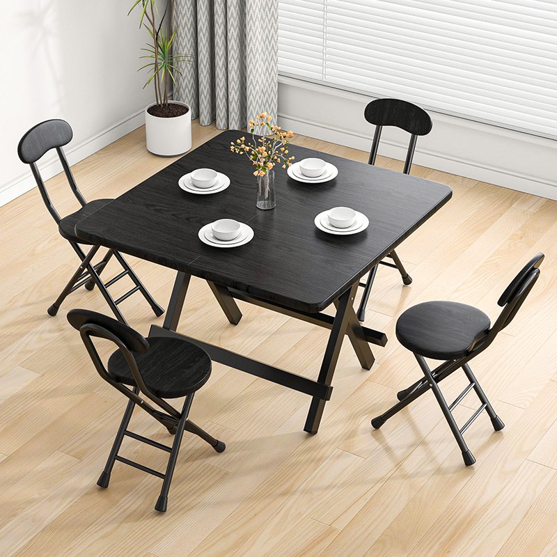 折叠桌餐桌方桌子家用简q易1米吃饭桌90cm户外宿舍折叠桌椅四方桌