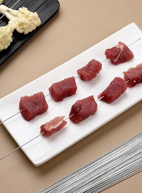 一次性烧烤铁签子超细加p粗1.2mm牛羊肉串串外卖打包烤肉签字