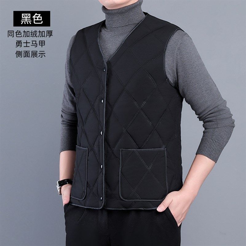 新款秋冬加绒加厚男士r马甲保暖背心防寒大码中老年坎肩爸爸装,男装,常规马甲,淘宝优惠券,粉丝福利购,淘宝优惠卷
