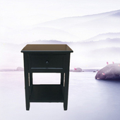 黑色实木40床头柜n酒店公寓小户型边角收纳置物柜简约简易时尚 包