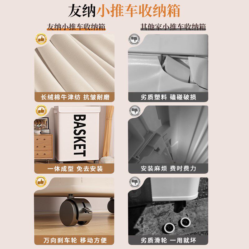 衣物收纳箱家用带滑轮可折叠储物箱E大容量衣服被子玩具收纳筐神