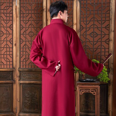 唐装男款中山装男青少年民国长衫马E褂伴郎服中国风相声大褂演出