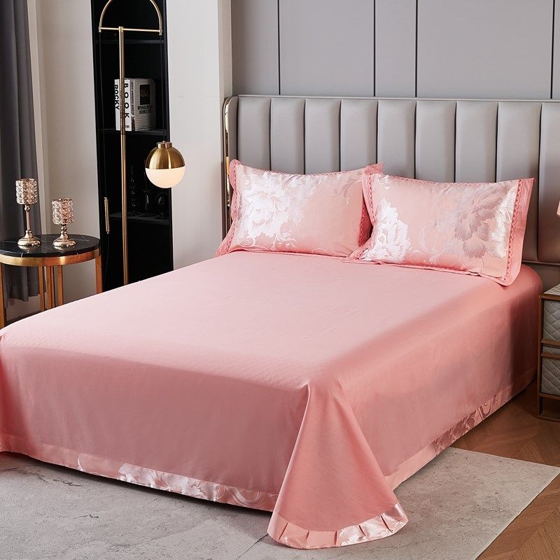 全棉床单枕套贡缎提花纯棉欧式圆角包边特J价1.5米1.8米2米包邮