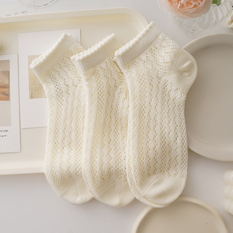 奶白全棉~日f系镂空网眼袜子女花边短袜纯棉lolita少女可爱低腰袜,女士内衣/男士内衣/家居服,短袜,淘宝优惠券,粉丝福利购,淘宝优惠卷