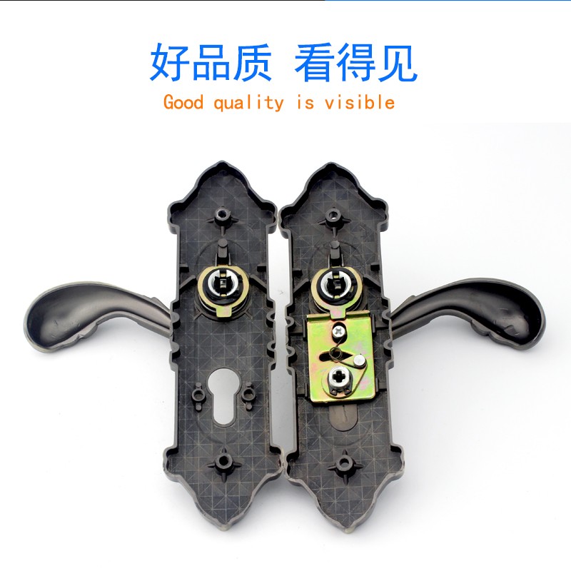 欧式青古铜单舌门锁卧室木门压把锁固定面板孔O距135锌合金执手锁