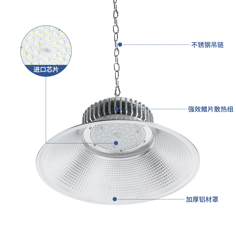 超亮工矿灯led厂房灯鳍片吊灯罩100W工业仓库车间照明灯15Y0W200W