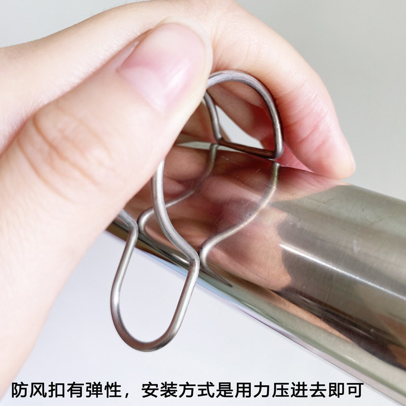 防滑不锈钢晾衣杆挂钩晒衣服防风A扣衣架圆管固定卡扣吹落神器夹