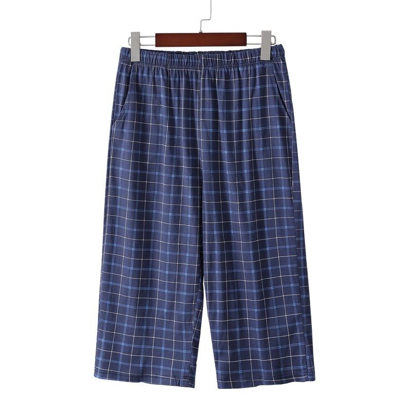 夏季男士纯棉P七分裤睡裤大码家居裤加兜格子短裤松紧腰加肥宽腿,女士内衣/男士内衣/家居服,睡裤/家居裤,淘宝优惠券,粉丝福利购,淘宝优惠卷