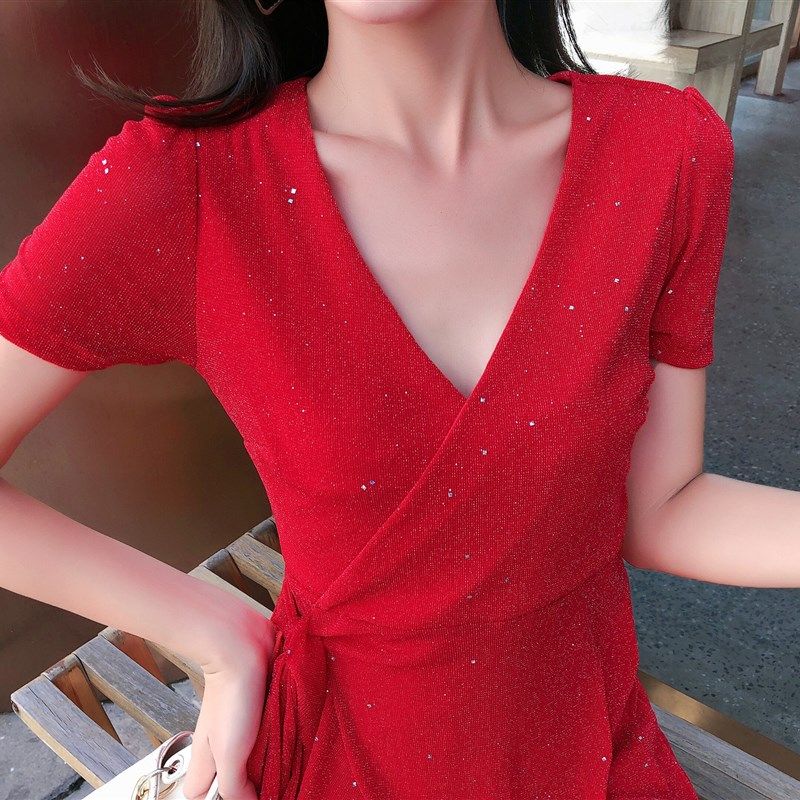 夜总会性感连衣裙深nV修身显瘦大码夜店女装胖mm荷叶边遮肚子遮肉,女装/女士精品,连衣裙,淘宝优惠券,粉丝福利购,淘宝优惠卷