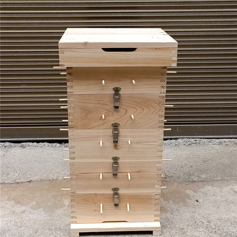 中蜂方格子箱蜜蜂蜂箱杉木活框全套养蜂工具土养蜂桶五框格子蜂箱