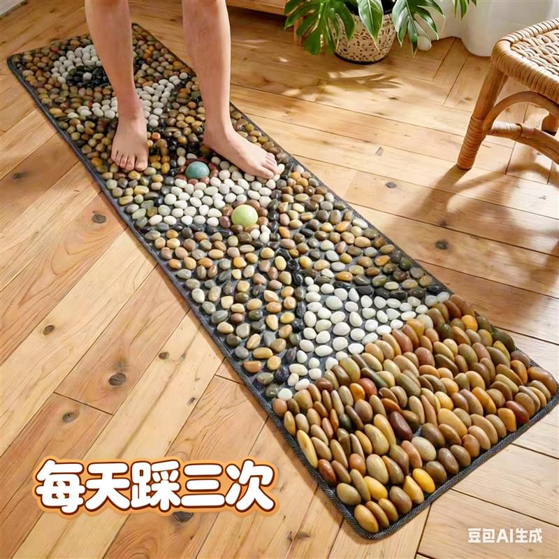 【中医推荐】天然鹅卵石足底按摩垫雨花石踩脚底石子路石头指压板
