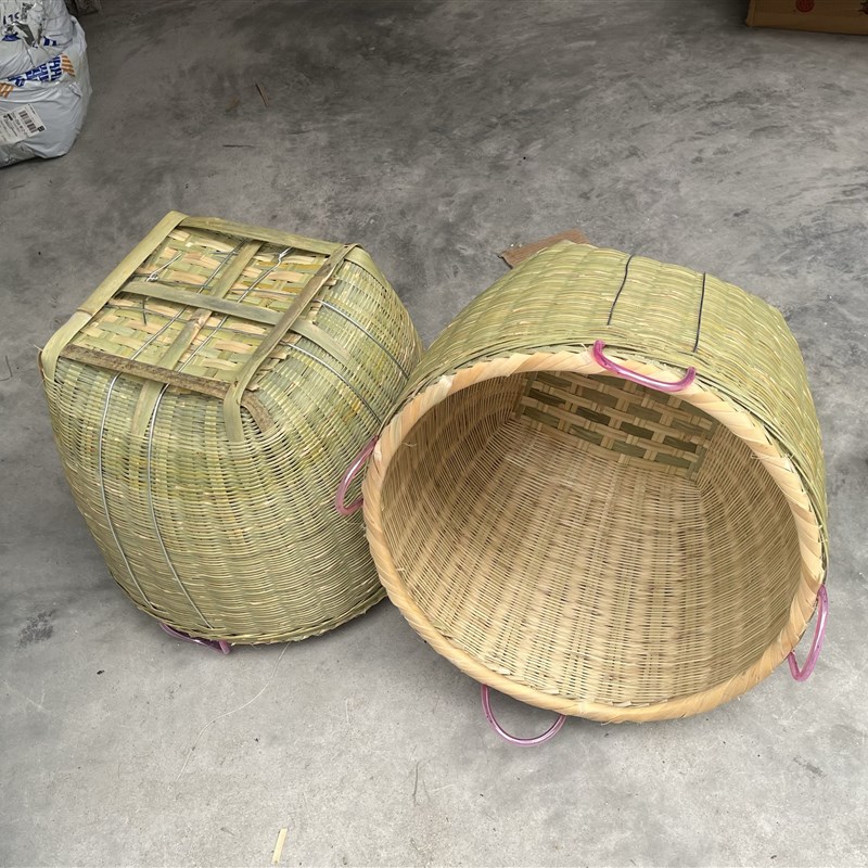 竹编制品大小箩筐收纳粮食筐超市展示箩结婚入伙箩洗米竹篓图片