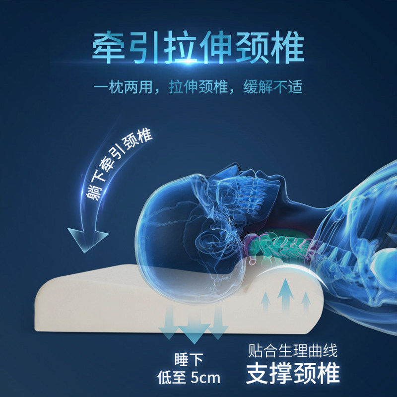 泰国乳胶颈椎枕圆柱牵引助睡眠修复睡觉专用护颈椎枕矫正天然橡胶