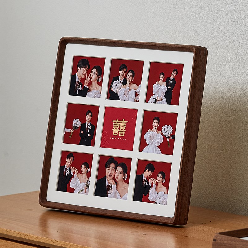 实木48宫格相框挂墙九宫格画框diy洗照片情侣婚纱照摆台生日礼物