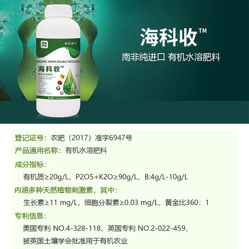 大丰收 海科收防裂果防黄叶有机海藻肥叶面肥水溶肥促生长肥料