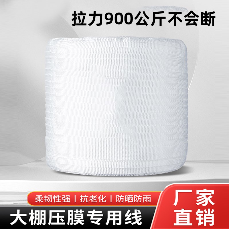 压膜绳大棚专用压膜线塑料绳子捆绑绳子扁带压膜带涤纶丝高强度白图片