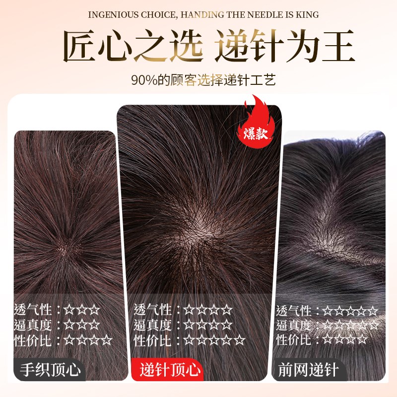 假发女全头套日常短发全真发中老年妈妈款女士无痕高端隐形假发套