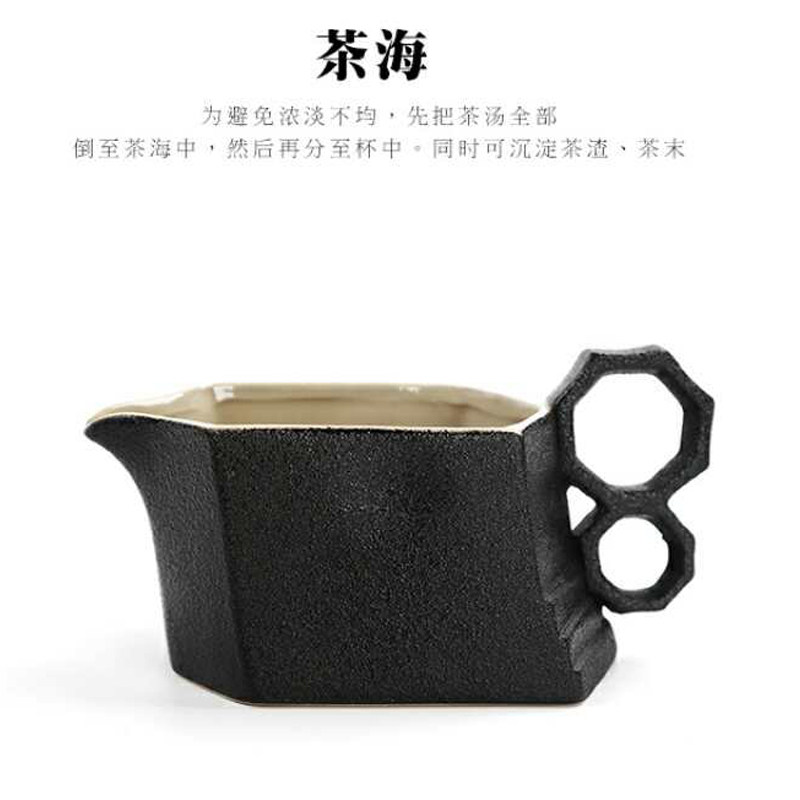 创意收纳旅行盖碗功夫茶具雷峰塔黑陶八角宝塔旋转出水自动茶具