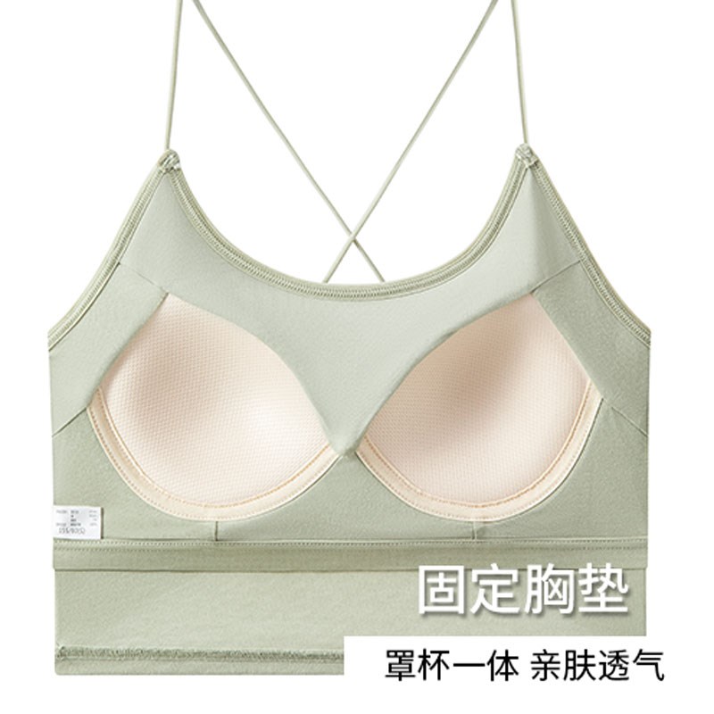 交叉带女2026新款网红爆款带胸垫文胸一体式内衣美背吊带背心抹胸