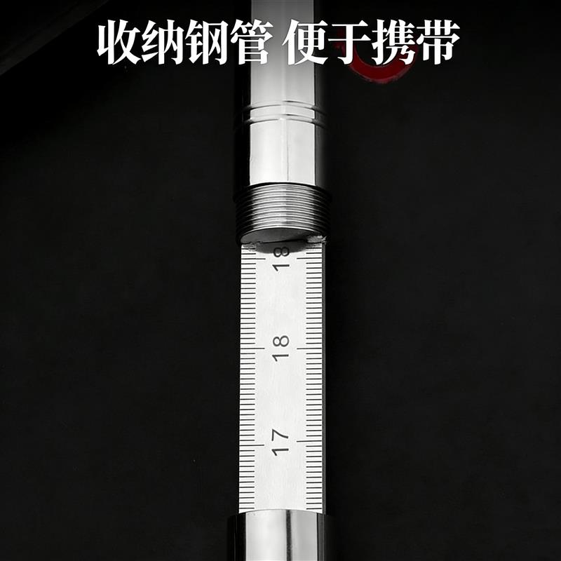 淬火精钢加厚防身直尺可反接长棍尺不锈钢测量工具车载合法防身尺