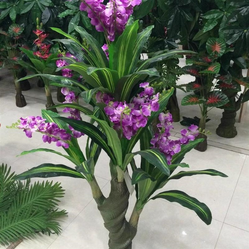 假树蝴蝶兰花鸿运当头仿真植物落地盆栽大型客厅盆景假花树塑料花